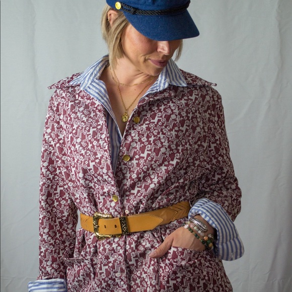 Vintage 70’s Shirt Jacket Burgundy - Picture 1 of 4